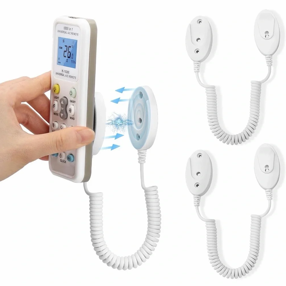 New 4 pk Universal Remote Control Holder Coiled Cable